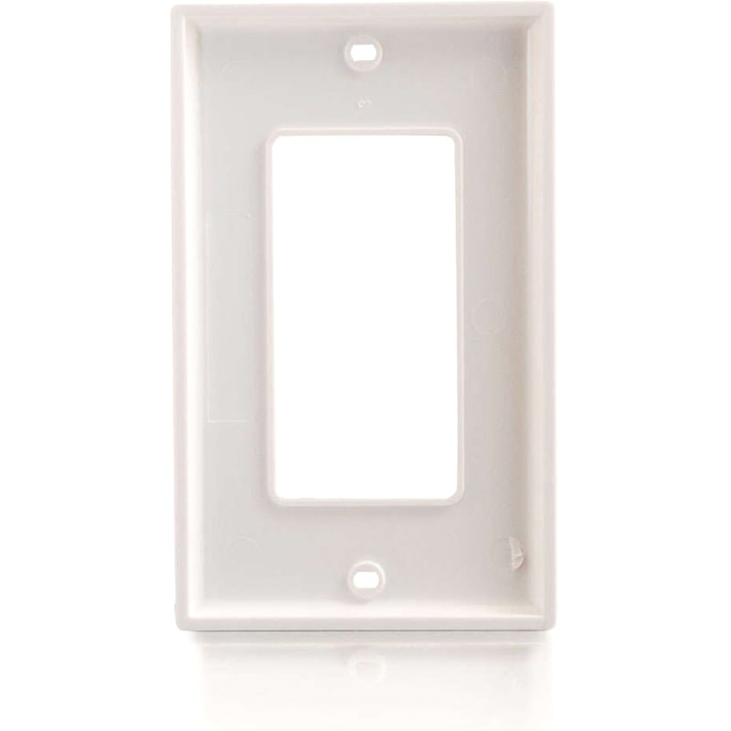 C2G Decorative Style Single Gang Wall Plate - White - Thumbnail 4