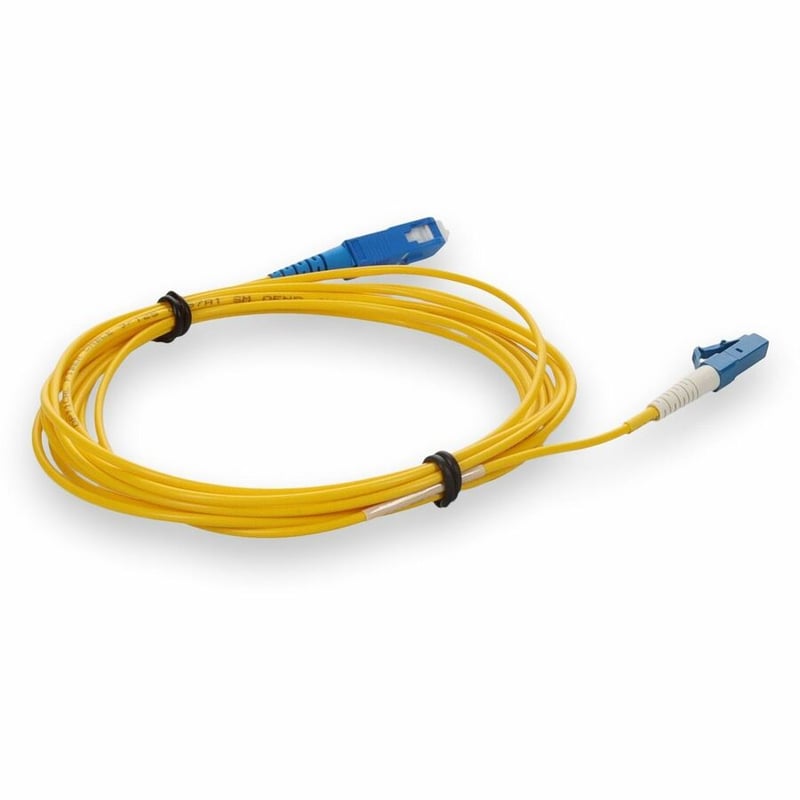 AddOn 2m SC to LC Yellow OS2 Simplex Microboot, Snagless OFNR (Riser-Rated) SMF Fiber Patch Cable - Thumbnail 5