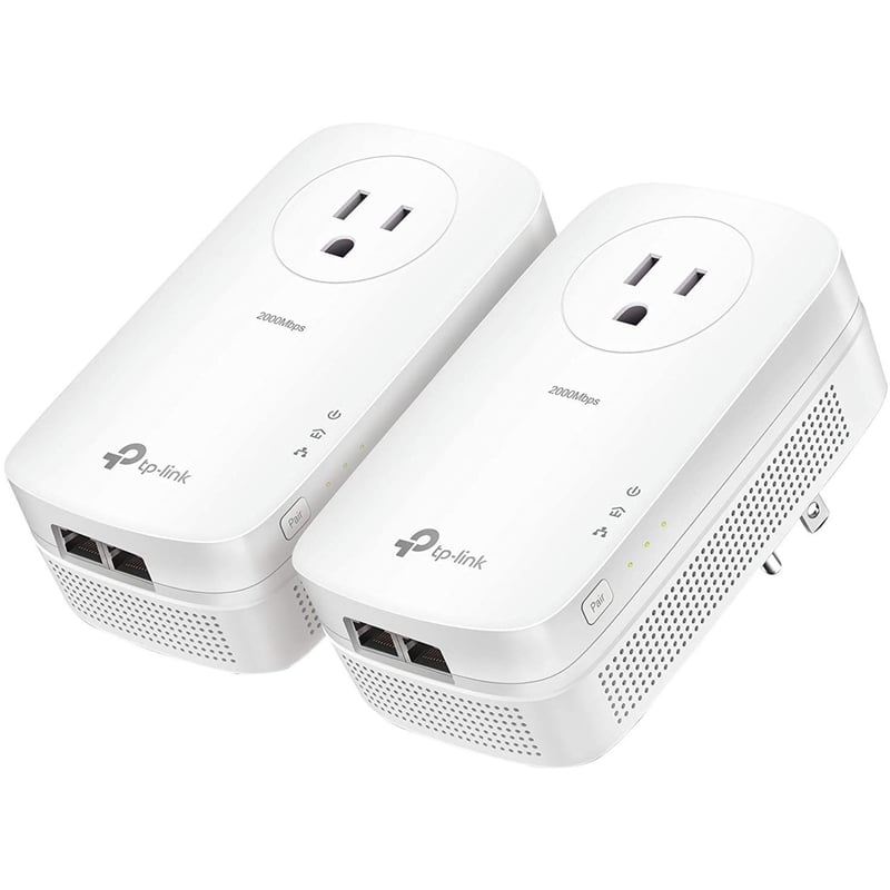 TP-Link TL-PA9020P KIT - AV2000 2-Port Gigabit Passthrough Powerline Starter Kit - Thumbnail 1