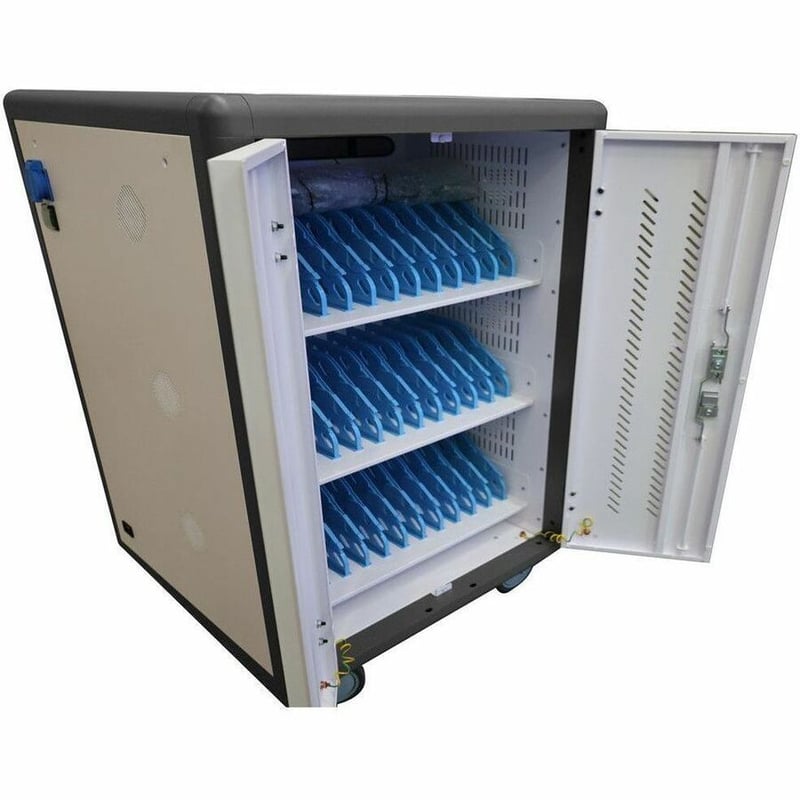 4XEM 30-Port Fixed Shelf Tablet & Laptop PDU Charging Cart - Thumbnail 2