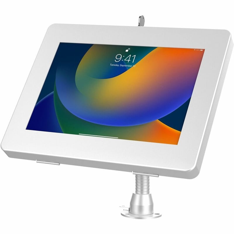CTA Digital Premium Security Kiosk Stand with Gooseneck Tabletop Mount (White) - Thumbnail 4