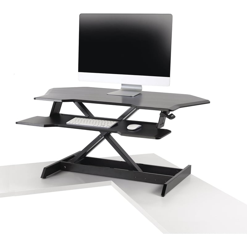 Ergotron WorkFit Corner Standing Desk Converter - Thumbnail 1