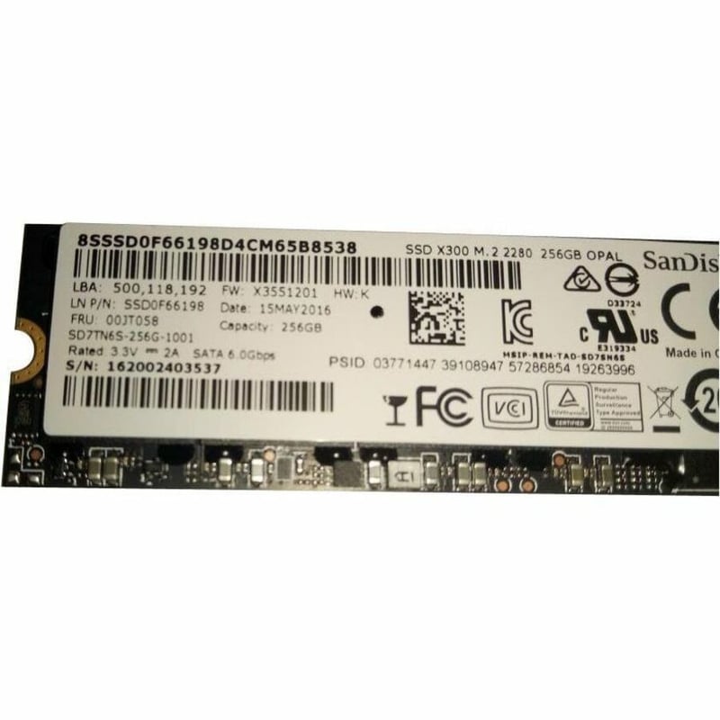 LENOVO 256GB 6G M.2 2280 SATA SSD - Thumbnail 2