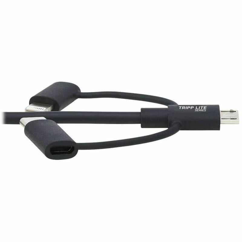 Eaton Tripp Lite Series Universal USB-A to Lightning, USB Micro-B and USB-C Sync/Charge Cable (M/3xM), MFi Certified, Black, 6 ft. (1.8 m) - Thumbnail 3