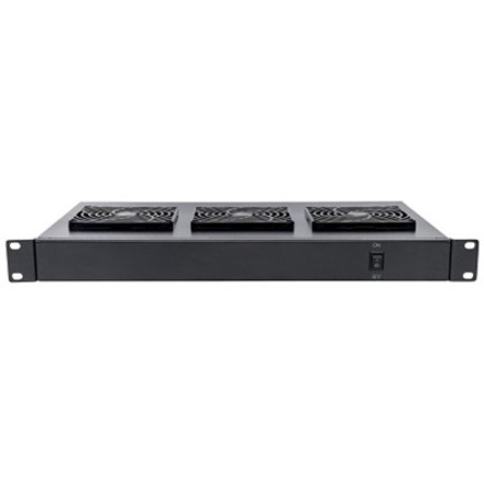 3-Fan Ventilation Unit for 19" Racks, 1U, Black - Thumbnail 3