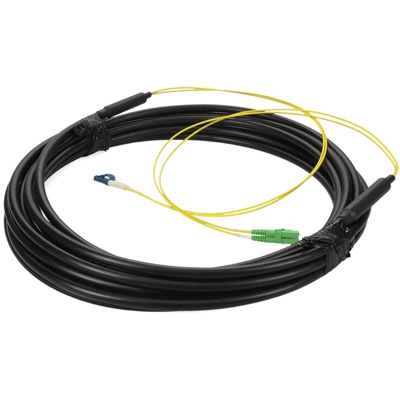 AddOn 5m LC to LC Black OS2 Simplex OFNR (Riser-Rated) SMF Fiber Outdoor Patch Cable - Thumbnail 1
