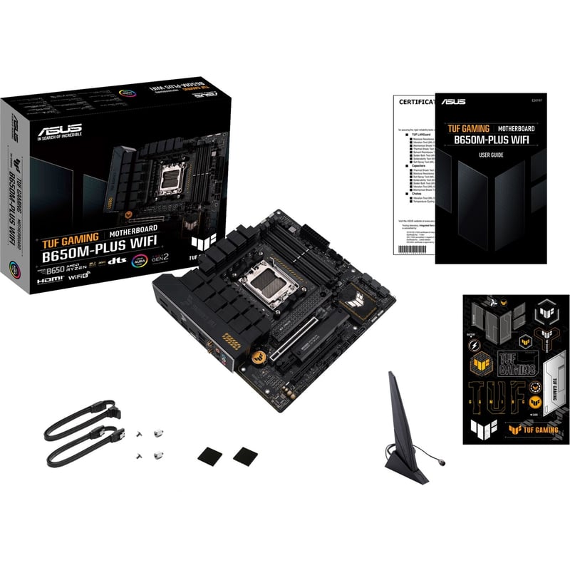 TUF GAMING B650M-PLUS WIFI Gaming Desktop Motherboard - AMD B650 Chipset - Socket AM5 - Micro ATX - Thumbnail 1