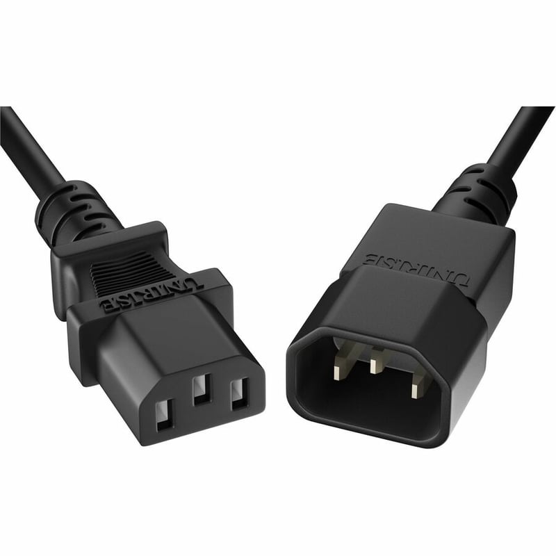 POWER CORD C13 TO C14, 13A, 10FT, BLACK, IEC C13 TO IEC C14 EXTENSION CABLE, RAT - Thumbnail 2