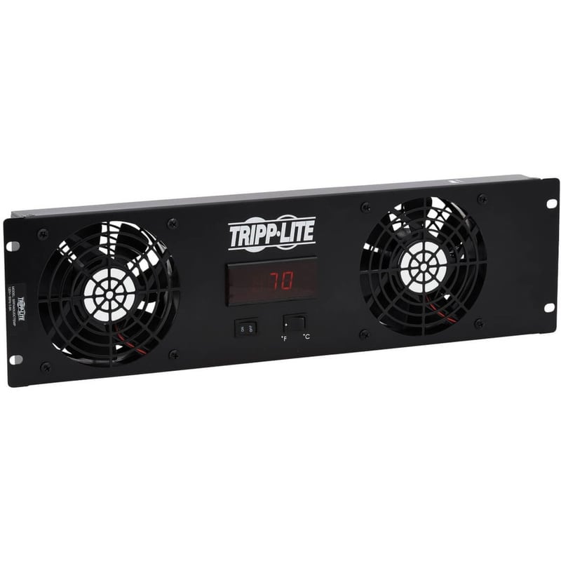 Tripp Lite by Eaton 3U Digital Temperature Sensor with 2 12VDC Extra-Quiet Fans Blanking Panel LCD - Thumbnail 1