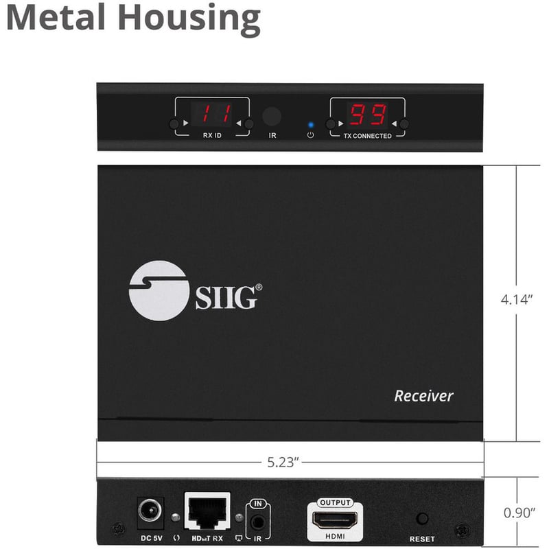 SIIG HDMI 2.0 4K60Hz Over IP Extender / Matrix with IR - Decoder (RX) - Thumbnail 4