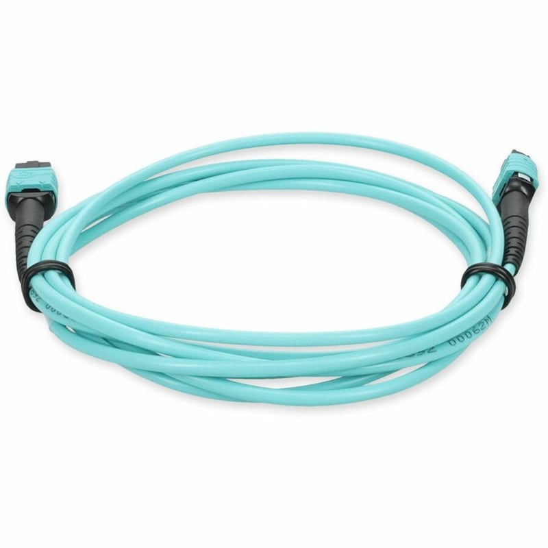 AddOn 3m MPO/UPC to MPO/UPC Aqua OM4 OFNR (Riser-Rated) 24-Strand Fiber Patch Cable - Thumbnail 4