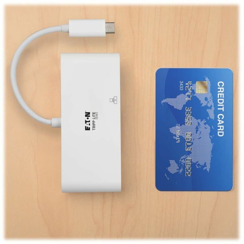 Tripp Lite by Eaton USB-C Multiport Adapter DVI USB 3.x (5Gbps) Hub Port Gbe and PD Charging White - Thumbnail 3