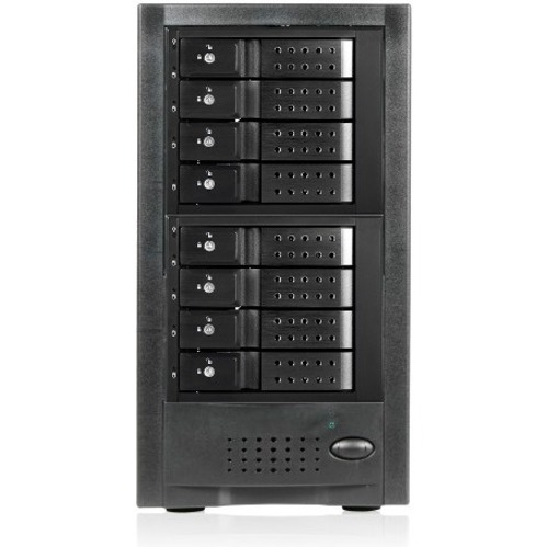 RAIDage JAGE6BT8MSBK-DE Drive Enclosure 12Gb/s SAS, SATA/600 - Mini-SAS HD Host Interface Tower - Black - Thumbnail 2