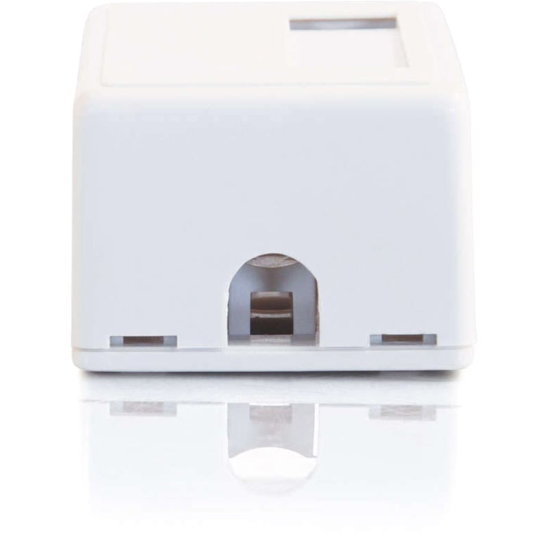 C2G 1-Port Keystone Jack Surface Mount Box - White - Thumbnail 5
