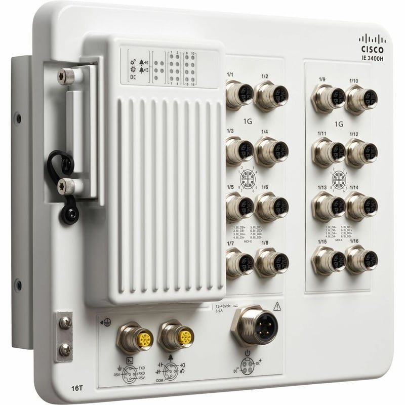 Cisco Catalyst IE3400 Heavy Duty w/ 16 GE M12 interfaces, IP67, Network Advantage - Thumbnail 2