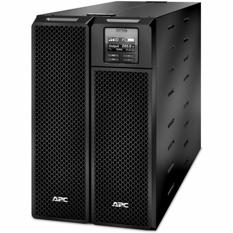 APC Smart-UPS SRT 5kVA, 208V, Tower w/o kit, 8x 5-20R, 4x L6-20R, 2x L6-30R, 1x L14-30R NEMA, w/transfo 208/240V to 120V - Thumbnail 1