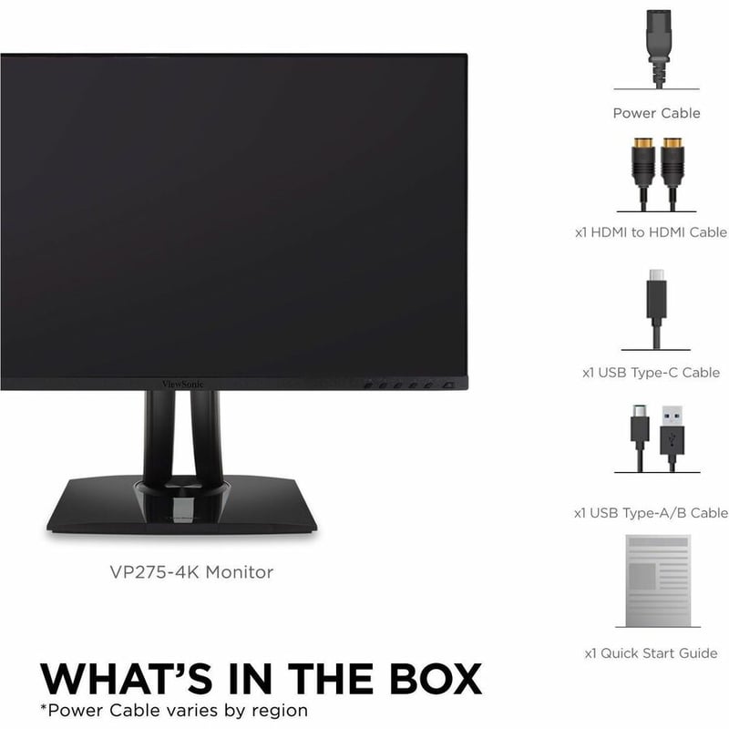 ViewSonic VP275-4K 27 Inch IPS 4K UHD Monitor Designed for Surface with advanced ergonomics, ColorPro 100% sRGB, 60W USB C, HDMI and DisplayPort inputs or Home and Office - Thumbnail 5