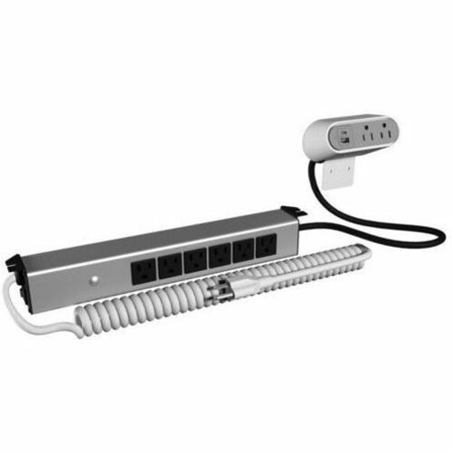 Wiremold Desk Power Series - Sit/Stand Desk Power with 2 Surface Outlets and 6 Below Outlets - 6ft Cord - White