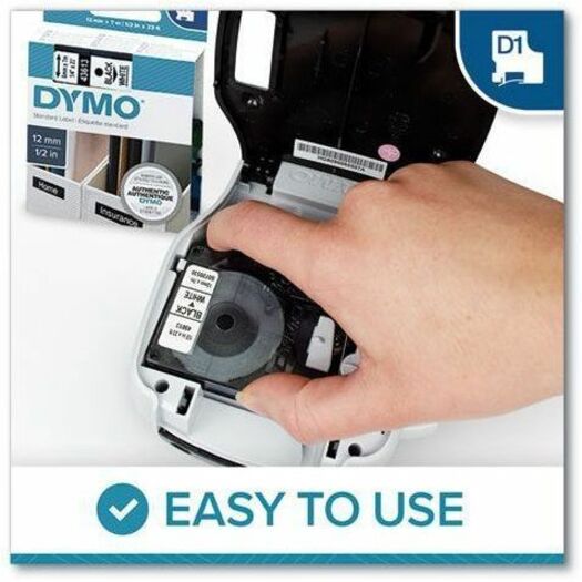 SANFORD DYMO LABELMANAGER D1 TAPE 1000 BLACK ON WHITE - 45113 - Thumbnail 3