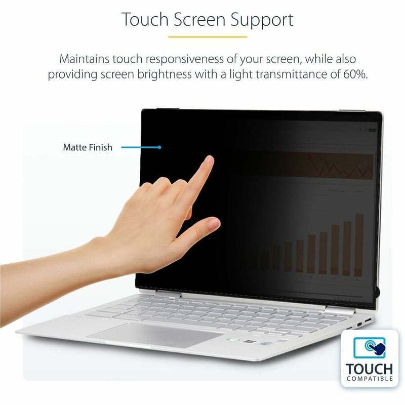 StarTech.com StarTech.com 14in 16:9 Touch Privacy Screen, Laptop Security Shield, Anti-Glare Blue Light Filter, Flip-Over - Thumbnail 4