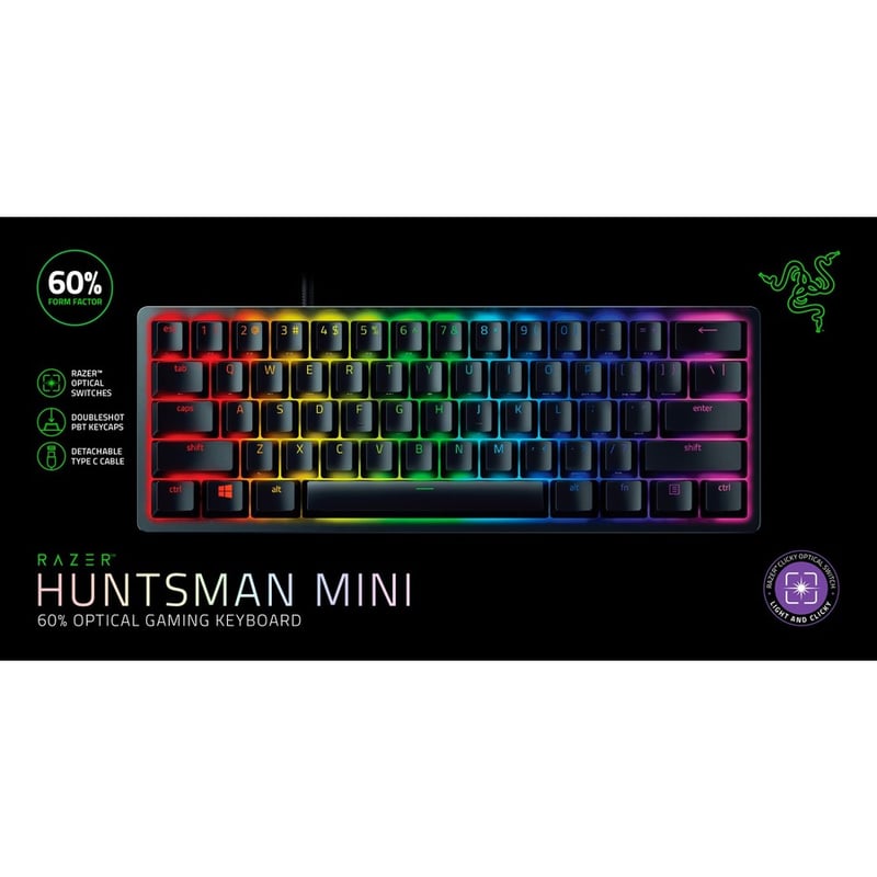 Razer Huntsman Mini - Clicky Optical Switch - US - Black - Thumbnail 4