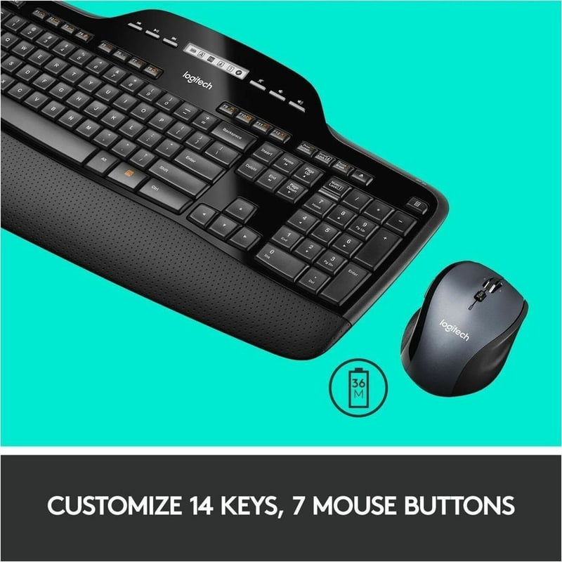 Logitech MK710 Wireless Keyboard and Mouse Combo for Windows, 2.4GHz Advanced Wireless, Wireless Mouse, Multimedia Keys, 3-Year Battery Life, PC/Mac - Thumbnail 4