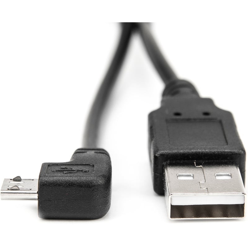 Rocstor Premium 3ft Micro USB Cable - A to Right Angled Micro B - USB Type A Male - Micro USB Type B Male - 1ft - Black USB Cable - Thumbnail 2