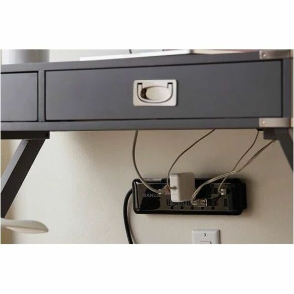 SURGE PROTECTED FLOOR STRIP, 6 OUTLETS, 2 USB PORTS - Thumbnail 3