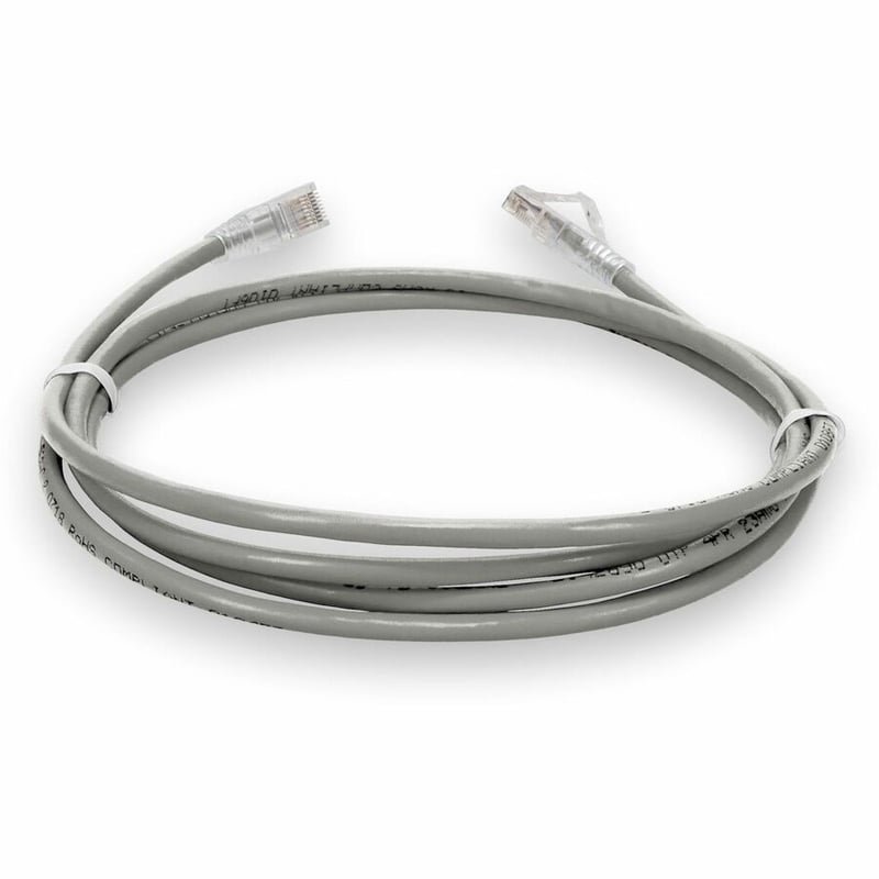 AddOn 0.5m Gray CAT 6 Plenum-Rated Ethernet Cable Snagless Bubble Boot RJ-45 M/M - Thumbnail 4