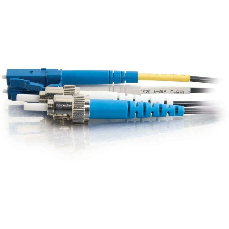 C2G-1m LC-ST 9/125 OS1 Duplex Singlemode PVC Fiber Optic Cable - Black - Thumbnail 4