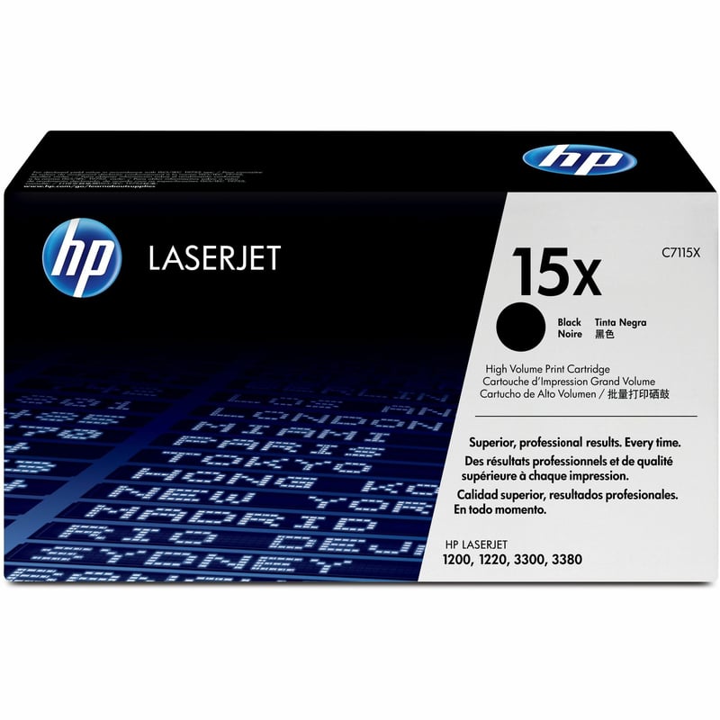 HP 15X (C7115X) Original Laser Toner Cartridge - Single Pack - Black - 1 Each - Thumbnail 1