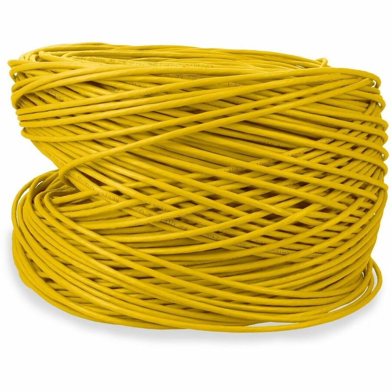 AddOn 1000ft non-terminated yellow Cat5E Straight UTP PVC Copper Patch Cable - Thumbnail 2