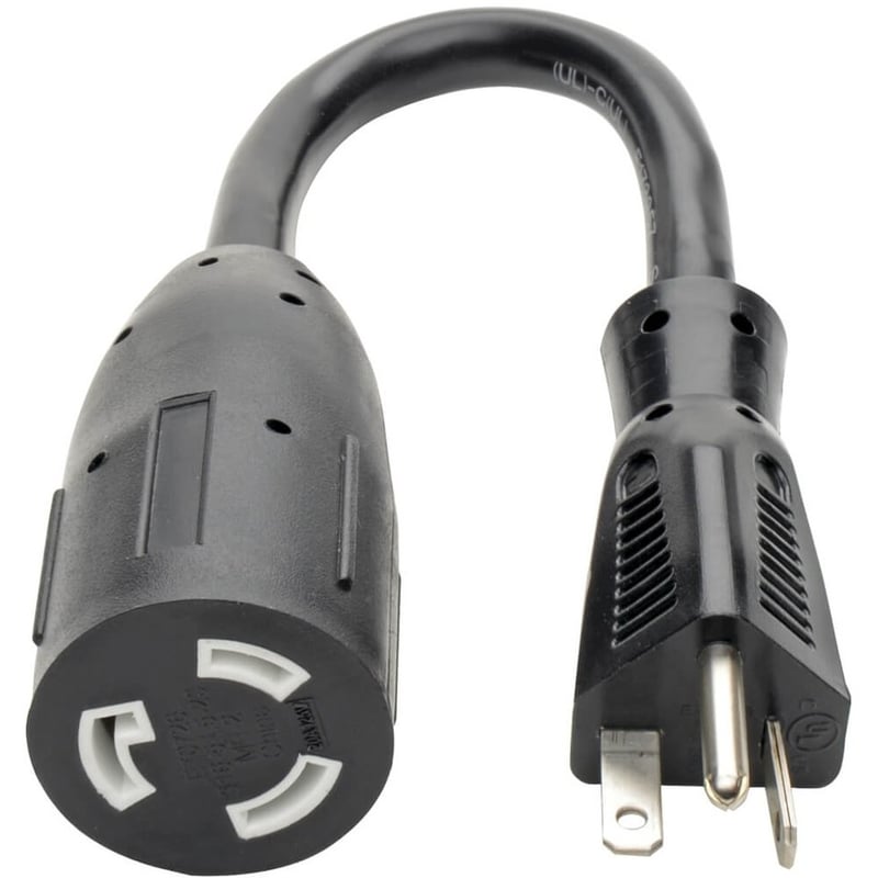 Eaton Tripp Lite Series Power Cord Adapter, NEMA L5-20R to NEMA 5-20P - Heavy-Duty, 20A, 120V, 12 AWG, 8.66-in. (21.99 cm), Black - Thumbnail 2