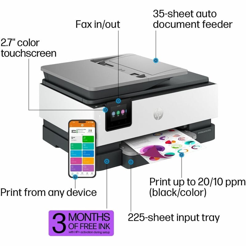 HP Officejet Pro 8135e Inkjet Multifunction Printer - Thumbnail 4