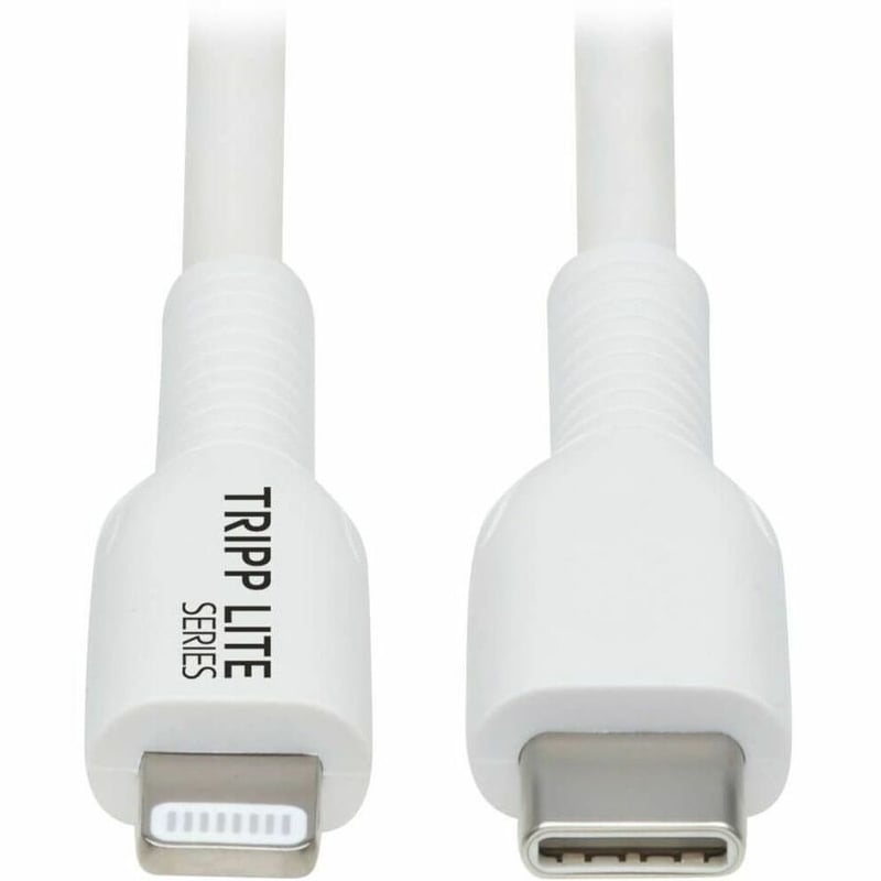Eaton Tripp Lite Series Safe-IT USB-C to Lightning Sync/Charge Antibacterial Cable (M/M), MFi Certified, White, 2 m (6.6 ft.) - Thumbnail 1