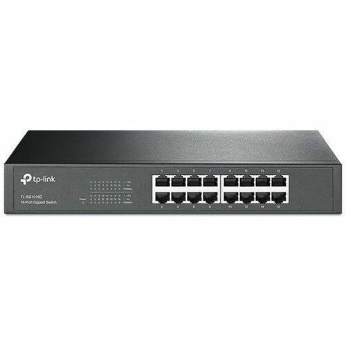 TP-LINK TL-SG1016D 10/100/1000Mbps 16-Port Gigabit 13-inch Rackmountable Switch, 32Gbps Capacity - Thumbnail 1
