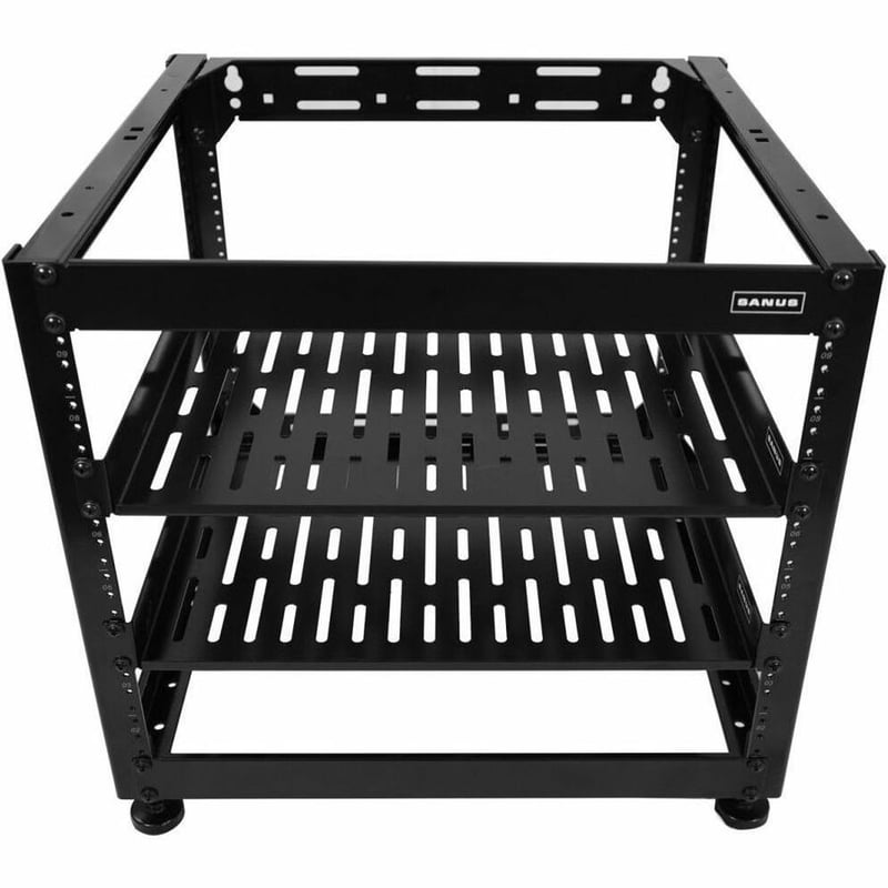 Sanus Component Series AV Rack - 10RU Open Frame Network Rack - 26in Height - Black - Thumbnail 2