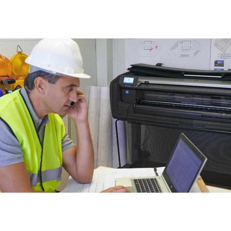 HP Designjet T830 Inkjet Large Format Printer - Includes Printer, Copier, Scanner - 24" Print Width - Color - Thumbnail 3
