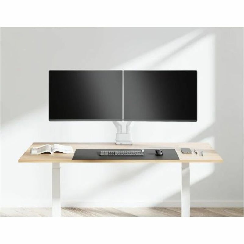 DUAL MONITOR MOUNT (WHITE) ARTICULATING SPRING ARM - Thumbnail 3