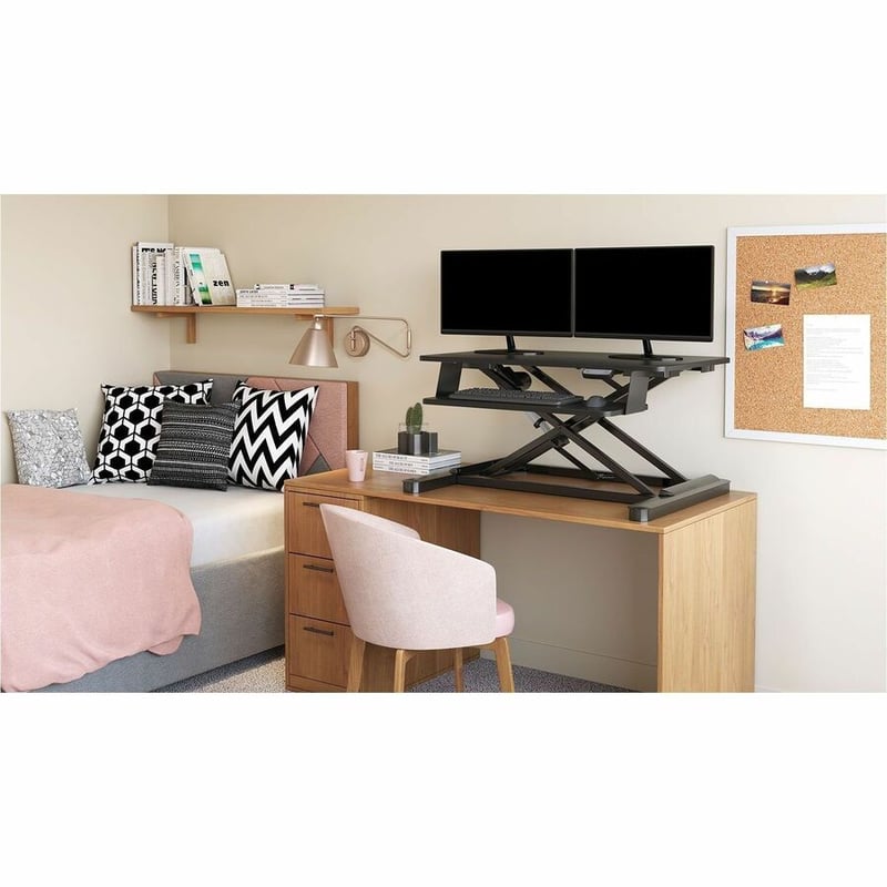 THE FREEDOM E-DESK DESKTOP CONVERTER FITS DUAL 24IN MONITORS AND SUPPORTS UP TO - Thumbnail 4