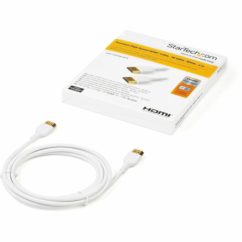 StarTech.com 2m Premium Certified HDMI 2.0 Cable with Ethernet - 6ft High Speed UHD 4K 60Hz HDR Durable Rugged Ultra HD HDMI Monitor Cord - Thumbnail 4
