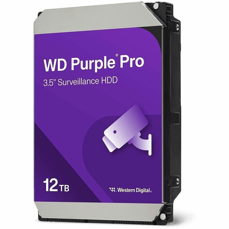 WD Purple Pro WD122PURP 12 TB Hard Drive - 3.5" Internal - SATA (SATA/600) - Conventional Magnetic Recording (CMR) Method