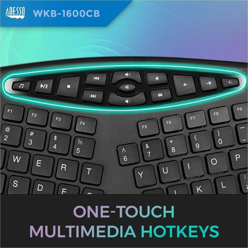 Adesso TruForm Wireless Ergonomic Keyboard And Optical Mouse