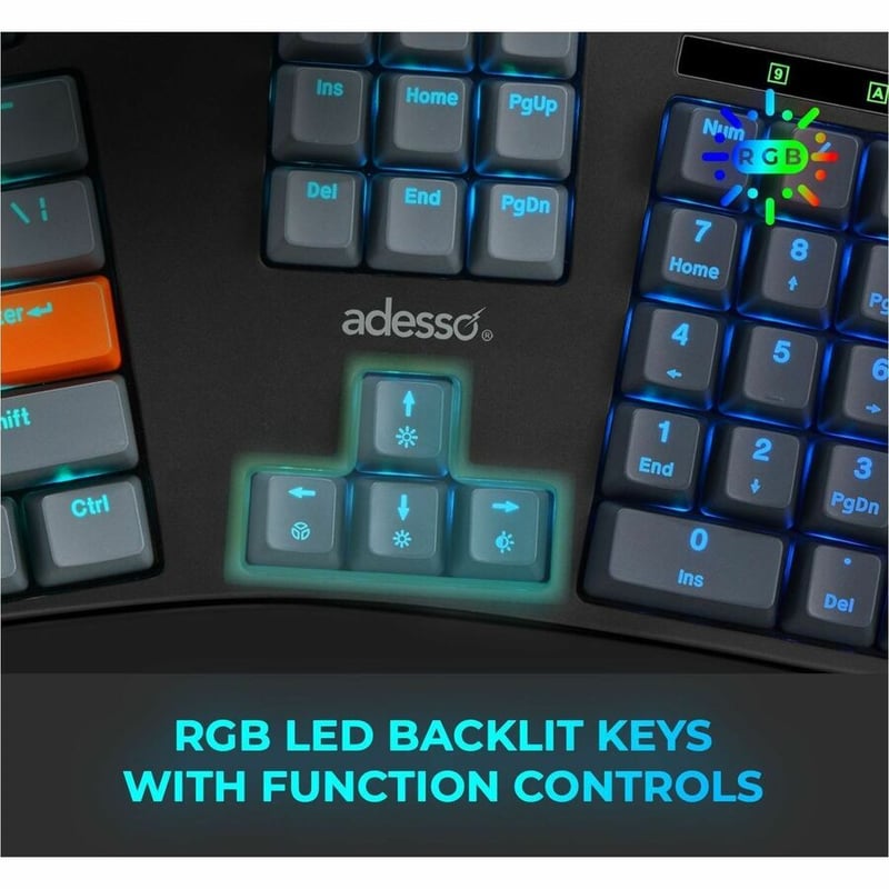 2X LRG PRINT ILLUM ERGO MULTIOS MECH KEYBOARD W/COPILOY HOTKEY - Thumbnail 4