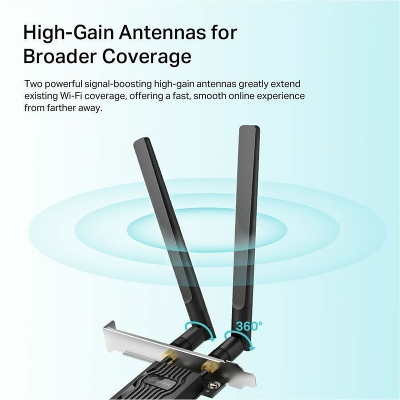 TP-Link Archer TX20E - AX1800 Dual Band Wi-Fi 6 Bluetooth 5.2 PCI Express Adapter - Thumbnail 4