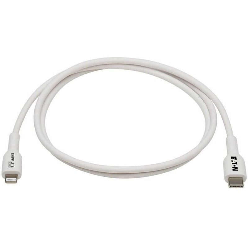 Eaton Tripp Lite Series Safe-IT USB-C to Lightning Sync/Charge Antibacterial Cable (M/M), MFi Certified, White, 1 m (3.3 ft.) - Thumbnail 2