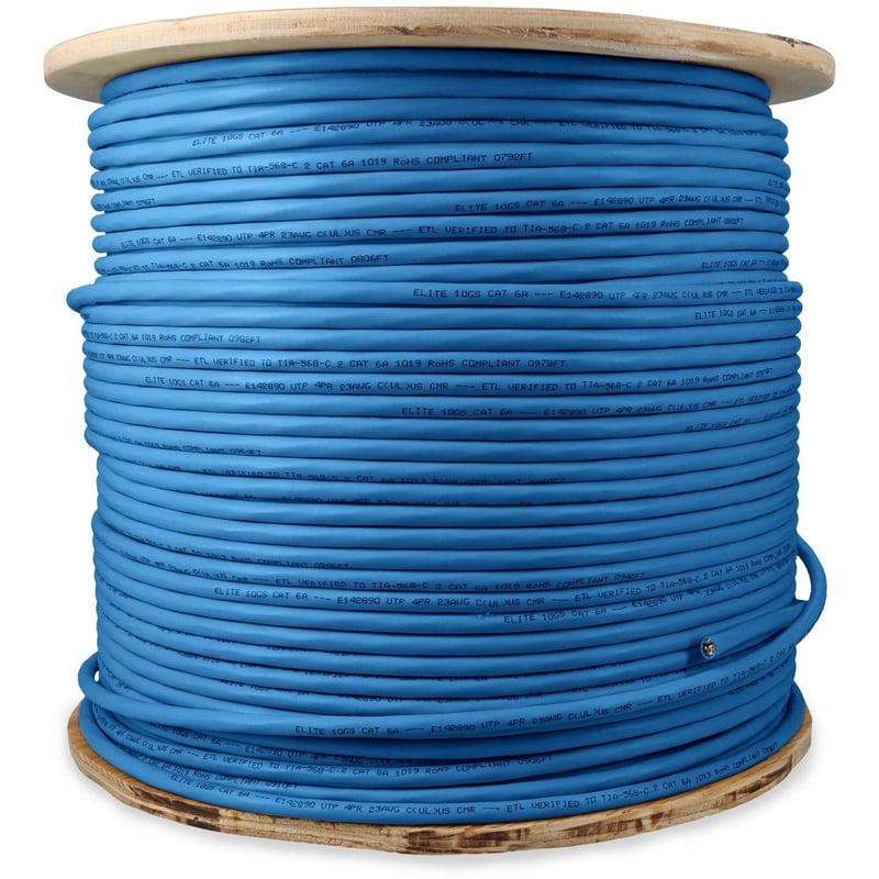 AddOn 1000ft Non-Terminated Blue Cat6A UTP PVC Copper Patch Cable - Thumbnail 1