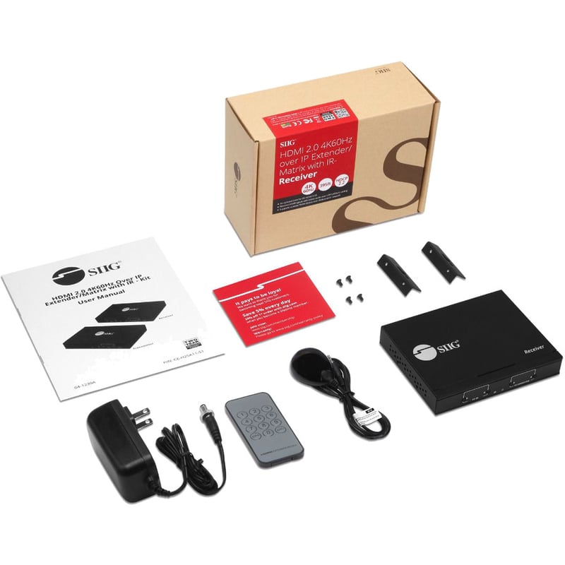 SIIG HDMI 2.0 4K60Hz Over IP Extender / Matrix with IR - Decoder (RX) - Thumbnail 2