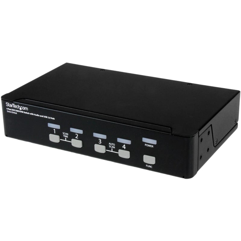 StarTech.com 4 Port DVI + USB KVM Switch with Audio - KVM switch - USB 2.0 Hub - 2 ports - 1 local user - 1U - Thumbnail 1