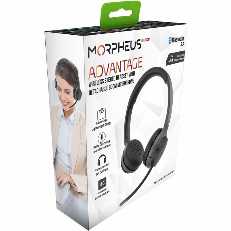 MORPHEUS 360 ADVANTAGE STEREO WIRELESS HEADSET WITH DETACHABLE BOOM MICROPHONE-B - Thumbnail 3